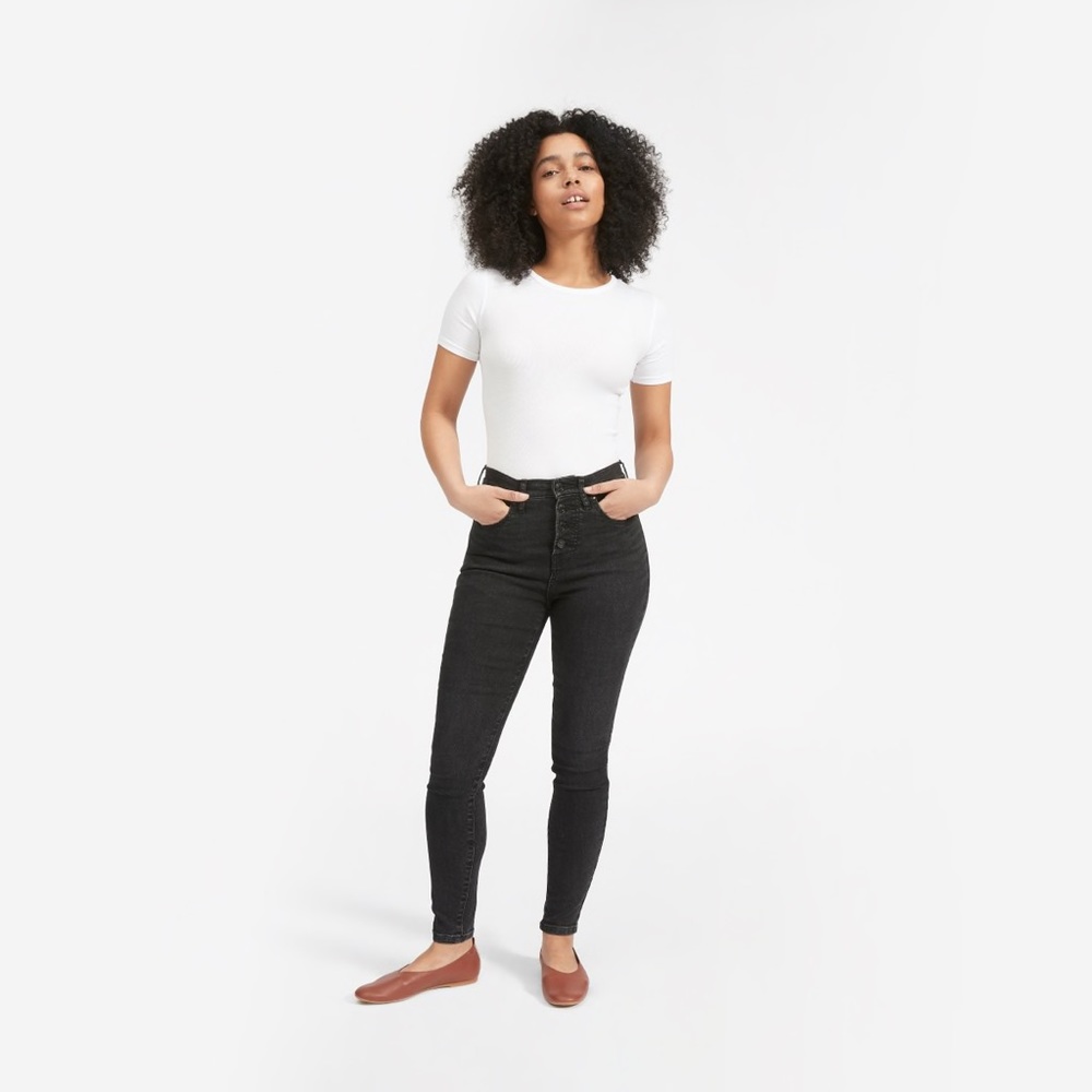 Everlane Ankle High-Rise Skinny Button Fly Jeans